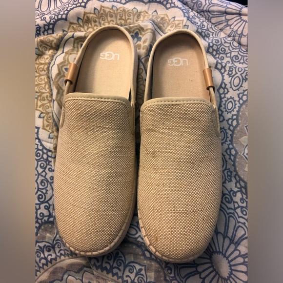 UGGS “Delu” Tan Canvas Slip On Casual Sneakers Size 7.5 * New• - Picture 3 of 7
